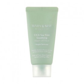 Успокаивающая очищающая маска для лица Mary & May Cica Tea Tree Soothing Wash Off Pack, 30 г