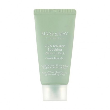 Успокаивающая очищающая маска для лица Mary & May Cica Tea Tree Soothing Wash Off Pack, 30 г