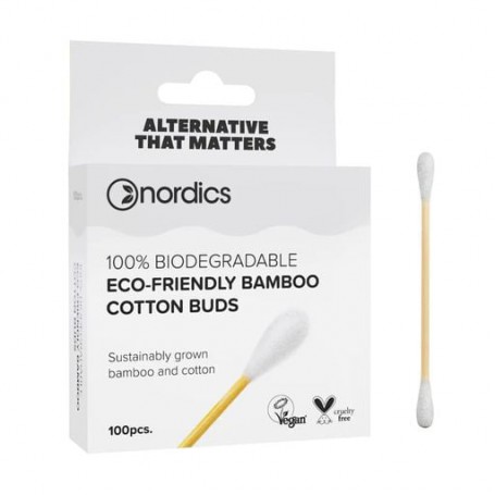 Бамбуковые ватные палочки Nordics Bamboo Cotton Buds белые, 100 шт