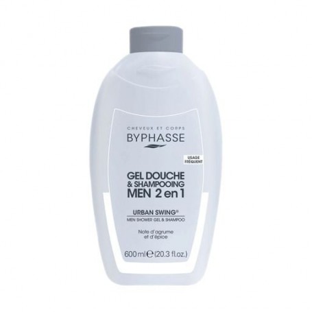 Мужской гель-шампунь для душа 2 в 1 Byphasse Men Shower Gel & Shampoo Urban Swing, 600 мл
