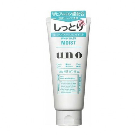 Мужская пенка для умывания Shiseido Uno Whip Wash Moist для нормальной и сухой кожи, 130 г