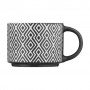 Чашка Ardesto Weaving F фарфоровая, бело-черная, 330 мл (AR3473F)