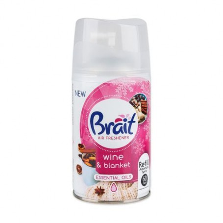 Сменный баллон к автоматическому аэрозольному освежителю воздуха Brait Wine & Blanket, 250 мл