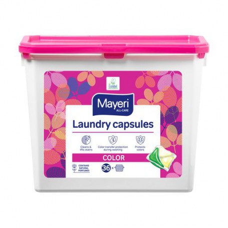 Гель-капсулы для стирки цветных вещей Mayeri Laundry Capsules Color 36 стирок, 36 шт