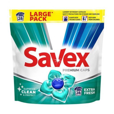 Капсулы для стирки Savex Super Caps Extra Fresh, 28 стирок, 28 шт