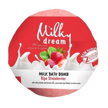 Молочная бомбочка для ванн Milky Dream Спелая клубника, 100 г