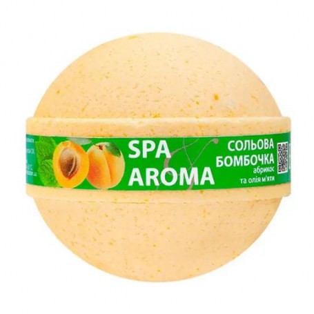 Солевая бомбочка для ванн Bioton Cosmetics Spa & Aroma Bath Bomb Абрикос и масло мяты, 75 г