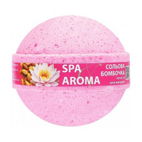 Солевая бомбочка для ванн Bioton Cosmetics Spa & Aroma Bath Bomb Лотос и масло миндаля, 75 г