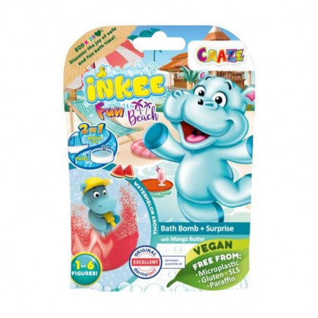 Детская ароматная бомбочка для ванны Craze Inkee Bath Bomb With Surprise Бегемотики, с фигуркой-сюрприз, от 3 лет, 100 г