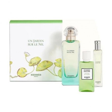 Парфюмированный набор унисекс Hermes Un Jardin Sur Le Nil (туалетная вода, 100 мл + туалетная вода, 15 мл + гель для душа, 40 мл