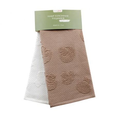 Набор кухонных полотенец Home Line Жаккард, грибы, махровые, 40*60 см, 2 шт (175794)