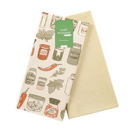 Набор кухонных полотенец вафельных Home Line Специи, терракотовый/шампань, 40*60 см, 2 шт (183921)
