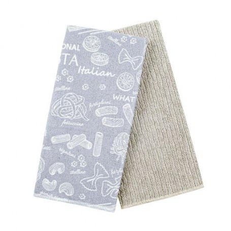 Набор кухонных полотенец из микрофибры Home Line Паста, светло-серые, 40*60 см, 2 шт (181632)