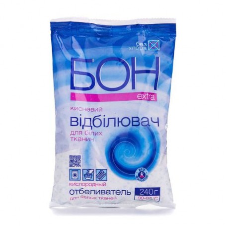 Кислородный отбеливатель порошкообразный Бон Extra для белых тканей, 240 г