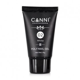 Полигель (акригель) для наращивая ногтей Canni Poly Nail Gel 02 Белый, 45 г