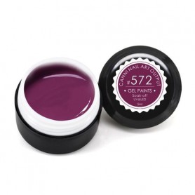 Гель-краска Canni Nail Art Output Gel Paints Soak-off UV&LED 572 темная розово-пурпурная, 5 мл