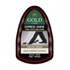 Губка-блеск для обуви Gold Care Express Shine Shoe Shining Sponge Черный, 1 шт