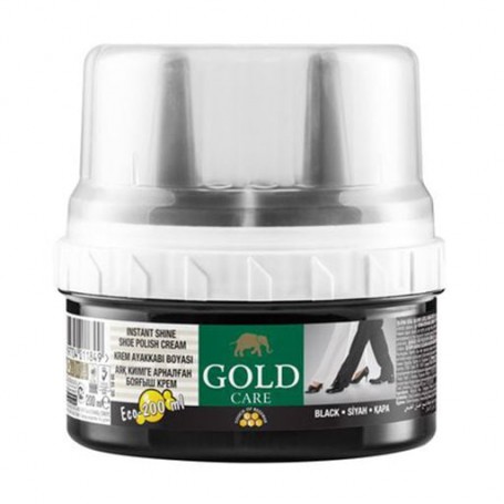 Крем-краска для обуви Gold Care Instant Shine Shoe Polish Cream Черный, 200 мл