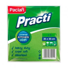 Тряпка Paclan вискозная 35x35 см, 4 шт