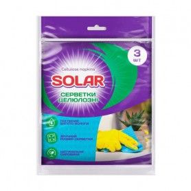 Салфетки для уборки Solar целлюлозные, 3 шт