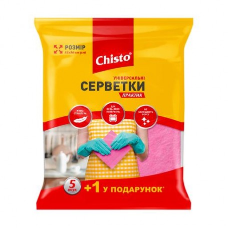 Универсальные салфетки для уборки Chisto Практик, 5 + 1 шт