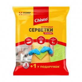 Универсальные салфетки для уборки Chisto Практик, 3 + 1 шт