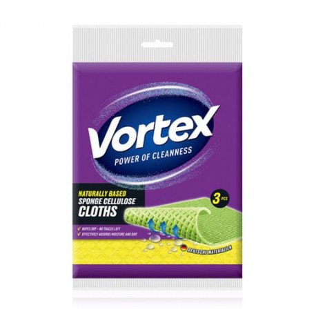 Салфетки Vortex для уборки губчатые, 3 шт
