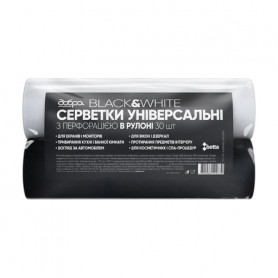 Универсальные салфетки в рулоне Добра господарочка, черные и белые, 23*30 см, 2*30 шт
