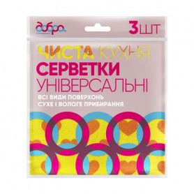 Салфетки универсальные Добра господарочка Чистая кухня, с принтом, 35*35 см, 3 шт
