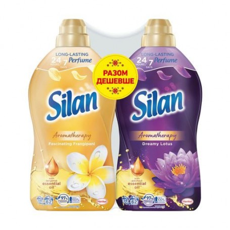 Набор кондиционеров для белья Silan Aromatherapy (Dreamy Lotus, 1.1 л + Fascinating Frangipani, 1.1 л)