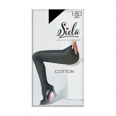 Теплые колготки женские Siela Cotton 180 DEN, Nero, размер 2