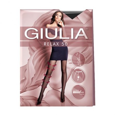 Колготки женские Giulia Relax поддерживающие, с шортиками, 50 DEN, Nero, размер 2