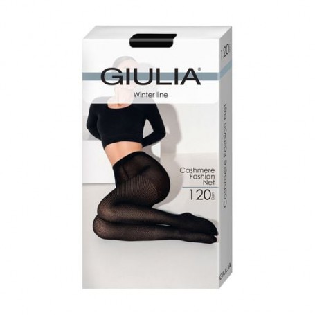 Колготки женские Giulia Cashmere Fashion Net с шортиками, 120 DEN, Black, размер 2