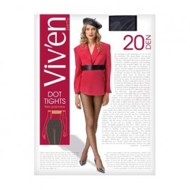 Колготки женские Viv'en petty Dot Tights без шортиков, в горошек, 20 DEN, черный, размер 2