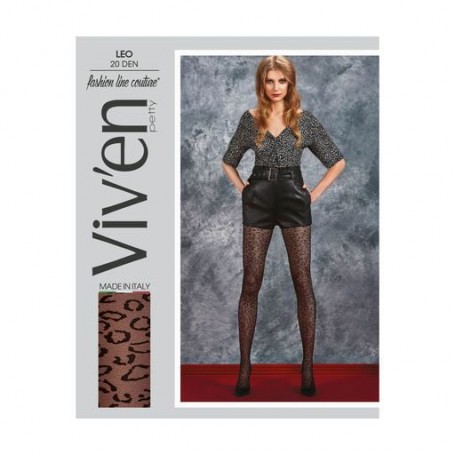 Фантазийные колготки женские Viv'en petty Leo 20 DEN, черные, размер 2