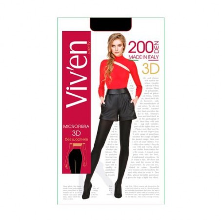 Колготки женские Viv'en petty Microfibra, 200 DEN 3D, черный, размер 2