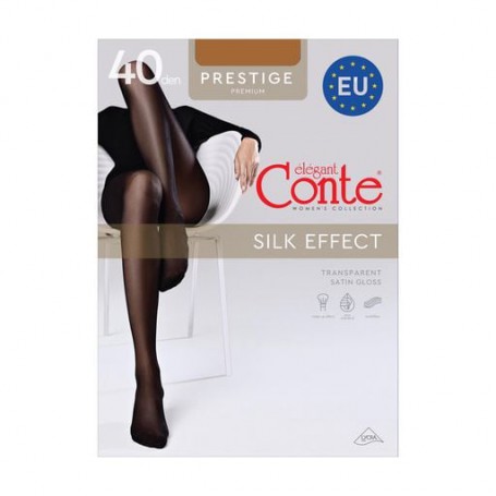 Колготки женские Conte elegant Prestige с эффектом шелка, без шортиков, 40 DEN, Bronz, размер 2