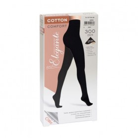 Колготы женские хлопковые Elegante Cotton Comfort, 300 DEN, Nero, размер 2