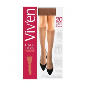 Гольфы женские Viv'en petty Elegant полупрозрачные, 20 DEN, Бежевые, 2 пары