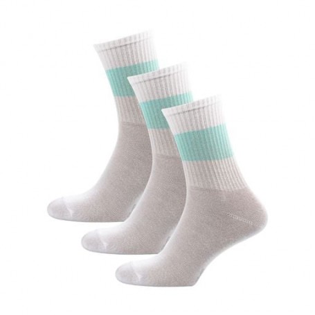 Набор носков женских Siela RT1322-057/2 высокие, спортивные, бело-зеленые, размер 36-39, 3 пары