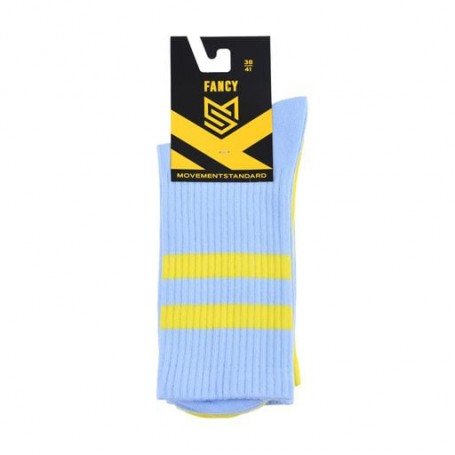 Носки унисекс MovementStandard Fancy M0301/2S спортивные, высокие, 00 желто-голубые, размер 38-41, 2 пары