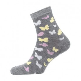 Носки женские Siela RT1312-050 высокие, серые с бабочками, размер 36-39