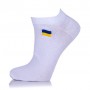 Носки женские AmiGA укороченные, белые с вышивкой флаг, размер 23-25