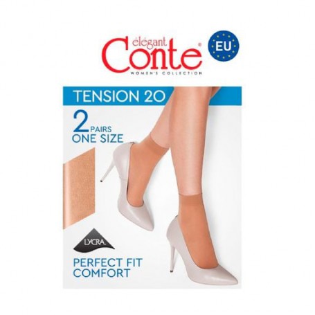 Носки женские фантазийные Conte elegant Tension 20 DEN, Natural, размер 23-25, 2 пари