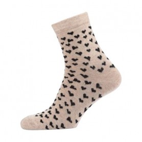 Носки женские Siela RT1312-081 классические, бежевые с сердечками, размер 36-39