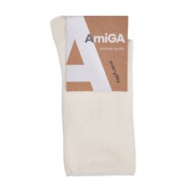 Носки женские AmiGО высокие, антистресс, молочные, размер 23-25