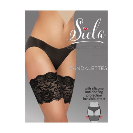 Бандалетки женские Siela кружевные, Nero, размер L
