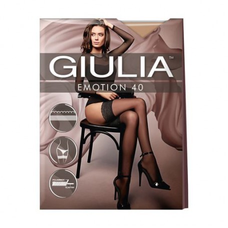 Чулки женские Giulia Emotion 40 DEN, Cappuccino, размер 1/2