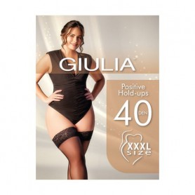 Чулки женские Giulia Positive Hold Ups с кружевной резинкой, 40 DEN, Daino, размер 7
