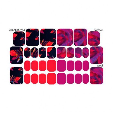 Наклейки для дизайна ногтей StickersSpace Sunset Pedi (128112)